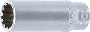 Hylsa Gear Lock, djup | 6,3 mm (1/4") | 12 mm