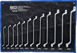 Dubbel-ringnyckel-sats | Bockad | 6 x 7 - 30 x 32 mm | 12 delar