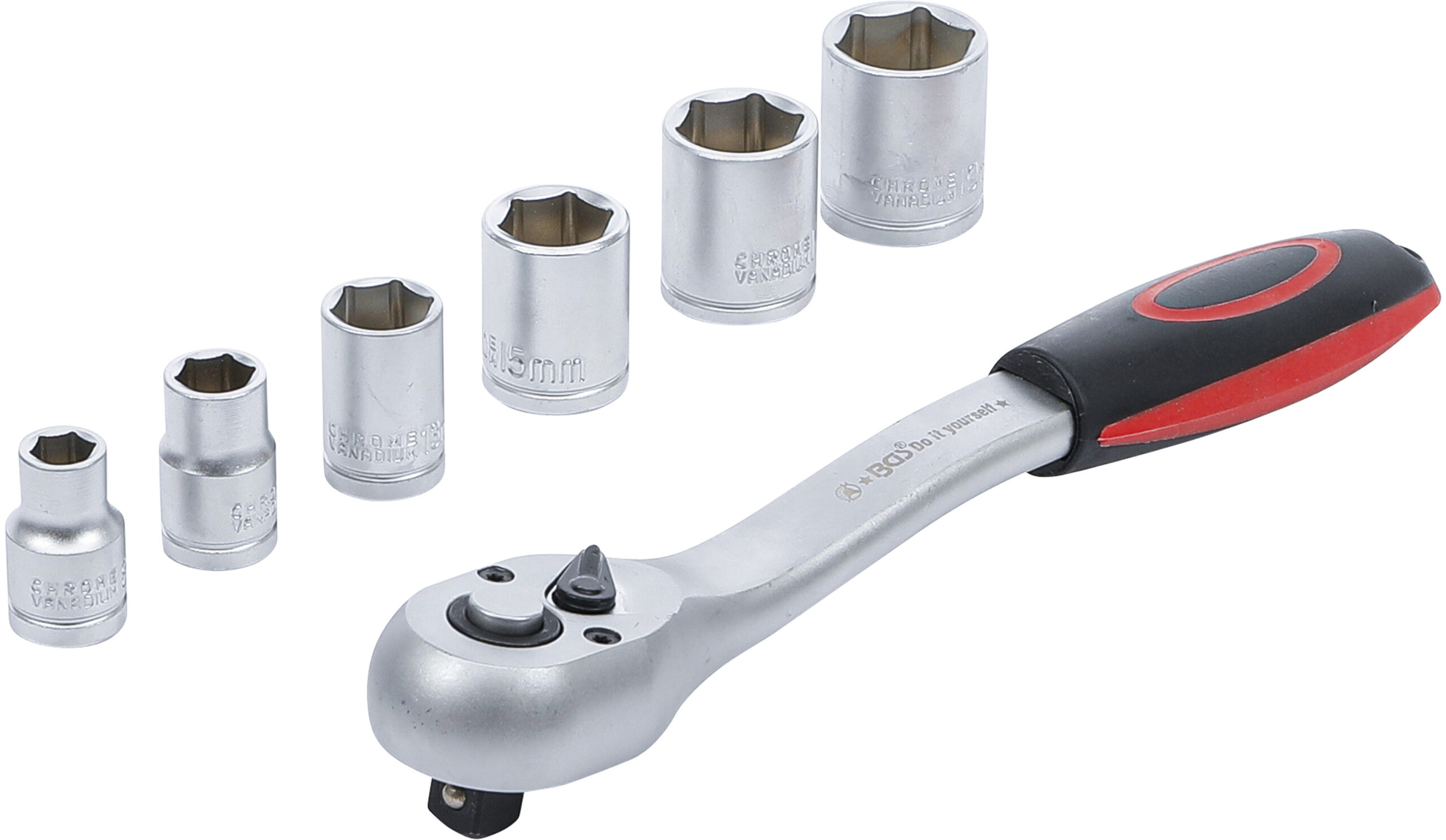 Hylsnyckel-sats | 10 mm (3/8") | 8 - 19 mm | 7 delar