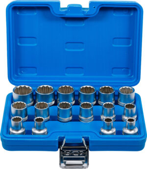 Hylsa-sats Tolvkant | 12,5 mm (1/2") | 8 - 24 mm | 16 delar
