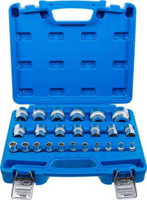 Hylsa-sats, Sexkant | 6,3 mm (1/4"), 12,5 mm (1/2") | Tumsstorlekar | 24 delar