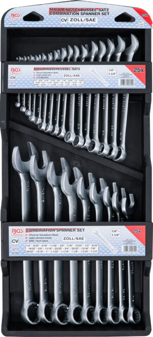 U-ringnyckel-sats | Tumsstorlekar | 1/4" - 1.1/4" | 25 delar