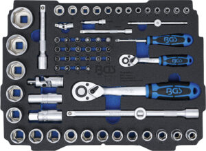 Skumplastinlägg för art. BOXSYS1 & 2: Hylsnyckel-sats | 6,3 mm (1/4") / 12,5 mm (1/2") | BGS systainer® | 65 delar