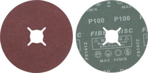 Set med fiber-slipskivor | kornstorlek 100 | aluminiumoxid | 10 delar