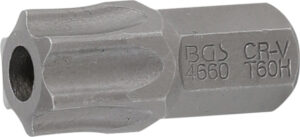 Bit | Längd 30 mm | Yttre sexkant 10 mm (3/8") | T-Profil (för Torx) med borrning T60