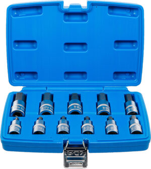 Bit-Insats-sats | 12,5 mm (1/2") | Inre sexkant 7/32" - 13/16" | Tumsstorlekar | 12 delar