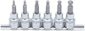 Bit-Insats-sats | 10 mm (3/8") | Inre sexkant med kulhuvud 3 - 8 mm | 6 delar