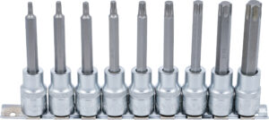 Bit-Insats-sats | 12,5 mm (1/2") | T-Profil (för Torx) | 9 delar