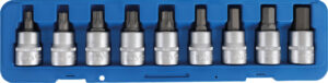 Bit-Insats-sats | 20 mm (3/4") | Inre sexkant, T-Profil (för Torx) | 9 delar