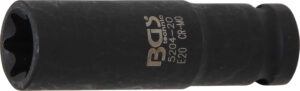 Krafthylsa E-profil, djup | 12,5 mm (1/2") | E20