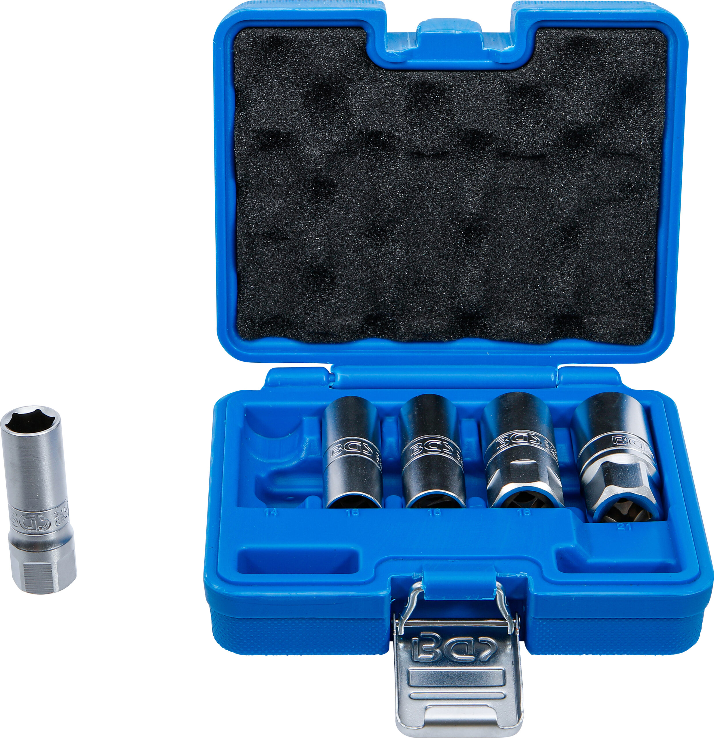 Sats med Tändstift-Insats Sexkant | Inre fyrkant 12,5 mm (1/2") | 14 - 21 mm | 5 delar