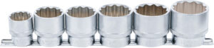 Hylsa-sats, Tolvkant | 12,5 mm (1/2") | 24 - 38 mm | 6 delar