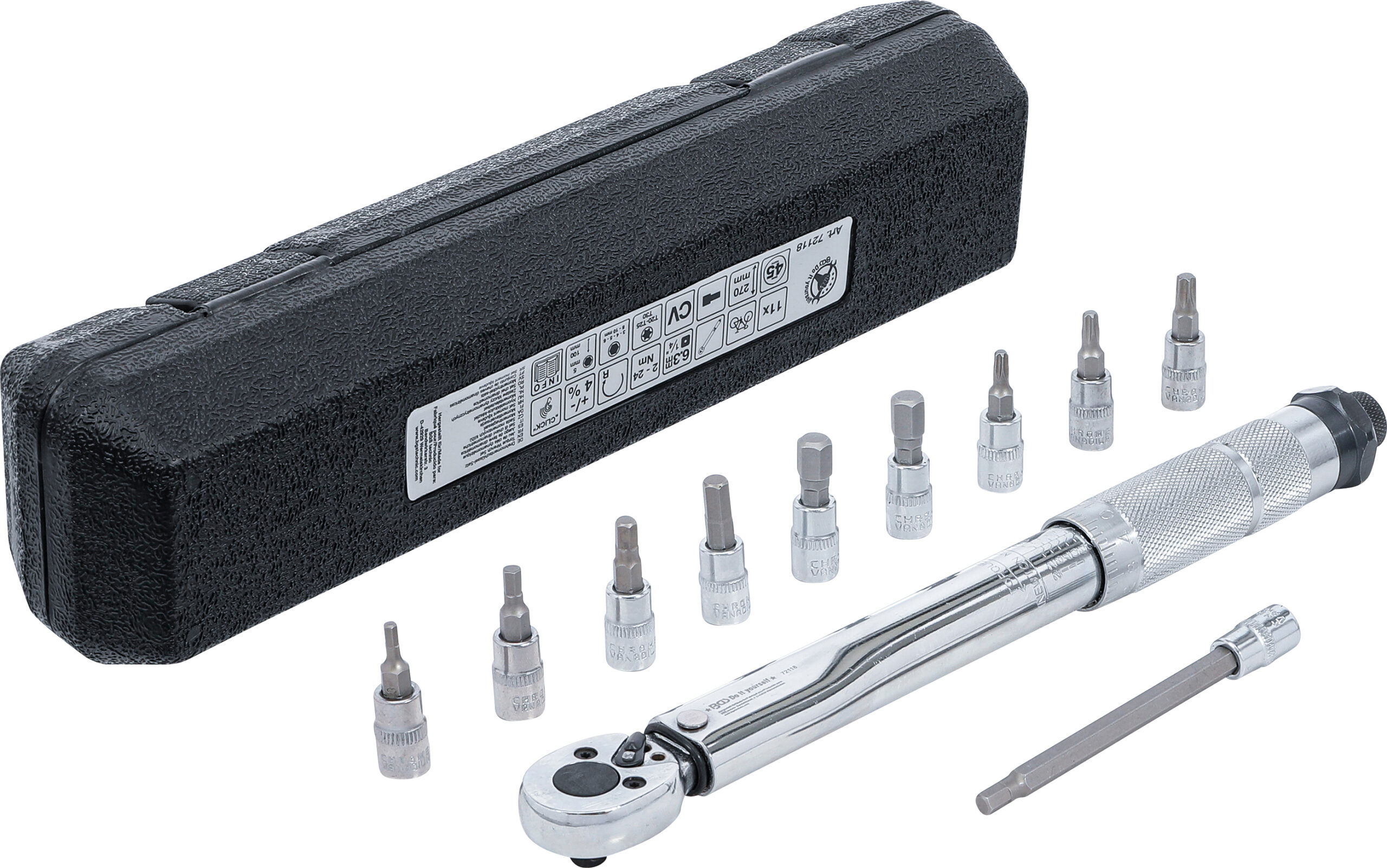 Momentnyckel-sats | 6,3 mm (1/4") | 2 - 24 Nm | 11 delar