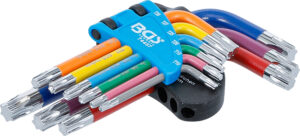 Vinkelnyckel-sats | Multicolour | kort | T-Profil (för Torx) T10 - T50 | 9 delar