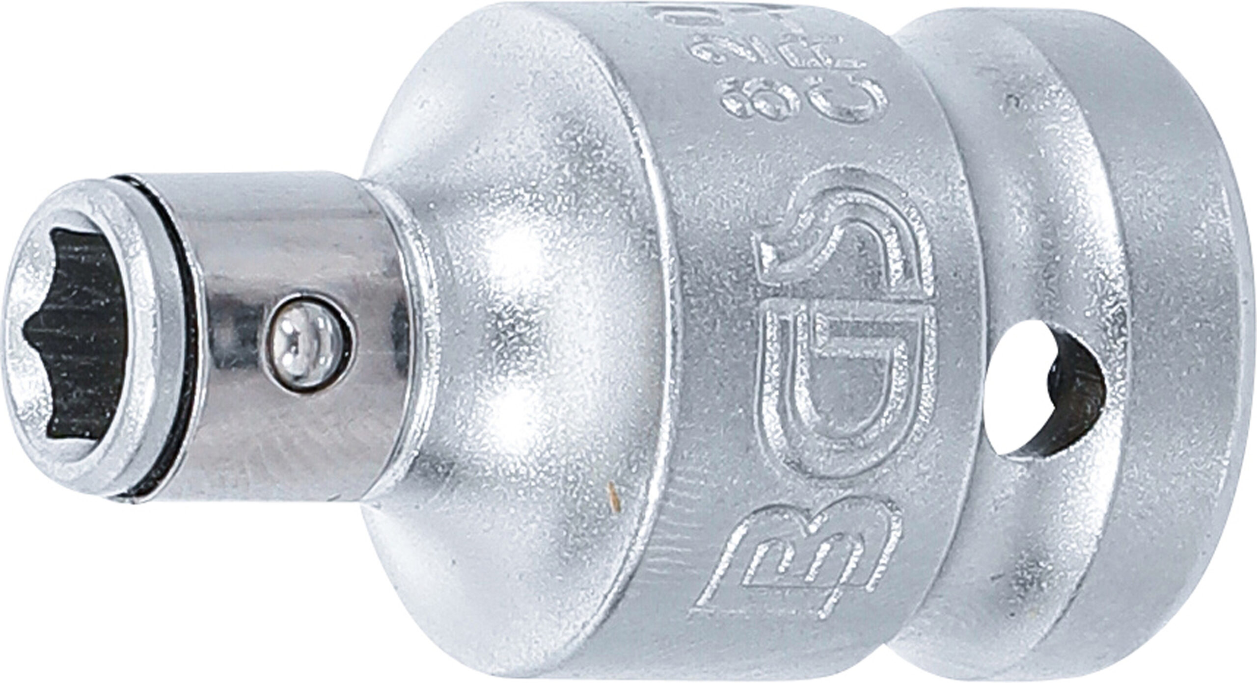 Bit-Adapter med spärrkula | Inre fyrkant 12,5 mm (1/2") | Inre sexkant 6,3 mm (1/4")
