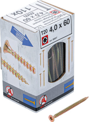 Universalskruv | T-Profil (för Torx) T20 | 4,0 x 60 mm | 110 st.