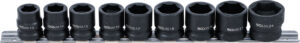 Krafthylsa-sats Sexkant, extra platt | 12,5 mm (1/2") | 13 - 24 mm | 9 delar